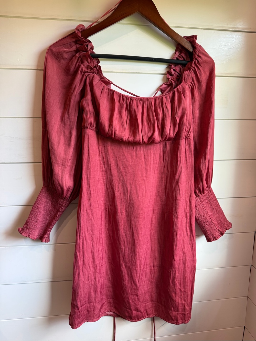 Altar'd State Rose Mauve Peasant Mini Dress